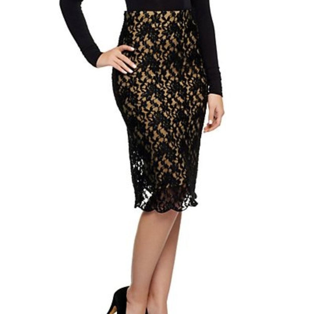 Women with Control Knit Lace Shaper Skirt  12244